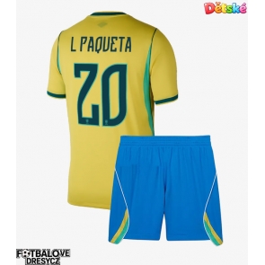 Brazílie Lucas Paqueta #20 Dětské Domácí dres komplet MS 2026 Krátký Rukáv (+ trenýrky)